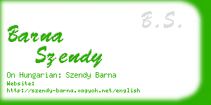 barna szendy business card